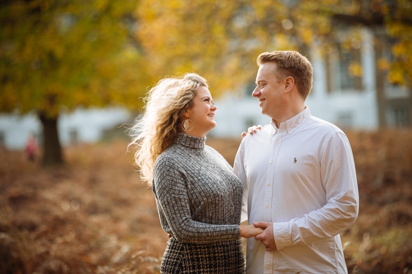 Abi + Pete's Autumn engagement shoot in Bushy Park london by Ben Pipe Wedding Photography